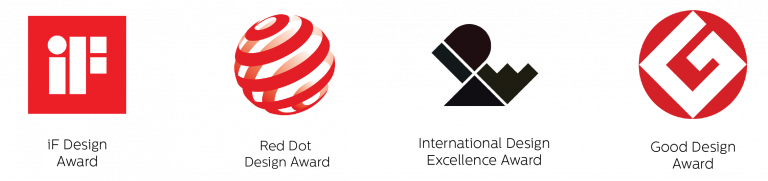 iF Design Award, Red Dot Design Award, International Design Excellence Award and Good Design Award